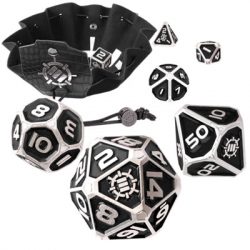 ENHANCE Tabletop RPGs 7pc Metal RPG Dice (Collector's Edition Black)-ENTTDM7520BKEW