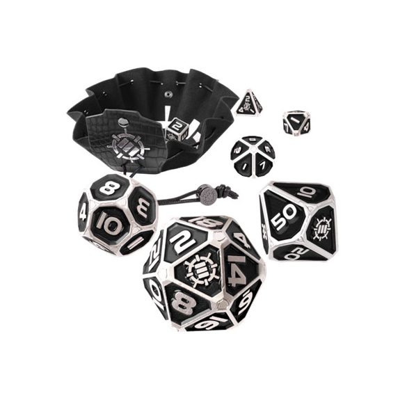 ENHANCE Tabletop RPGs 7pc Metal RPG Dice (Collector's Edition Black)-ENTTDM7520BKEW