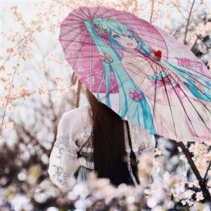 Miku Hatsune - Japanischer Papier-Sonnenschirm-SAK83427