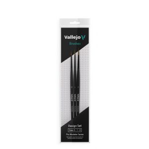 Vallejo - Brush Set / Pro Modeler - Design Set - Natural Hair (Sizes 0, 1 & 2)-B01991