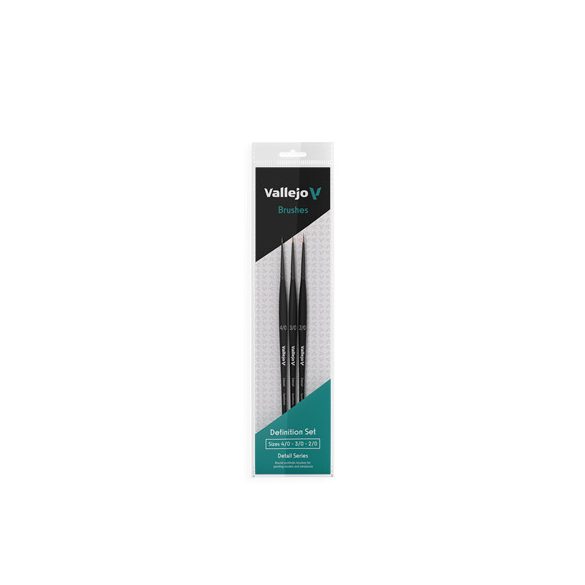 Vallejo - Brush Set / Detail - Definition Set - Synthetic fibers (Sizes 4/0, 3/0 & 2/0)-B02990