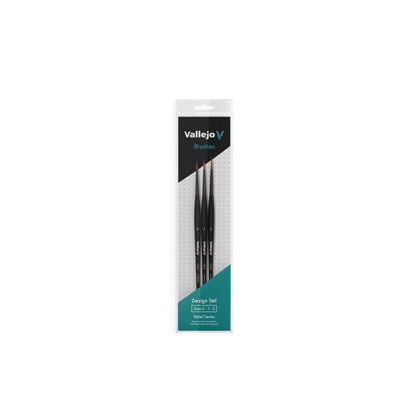 Vallejo - Brush Set / Detail - Design Set - Synthetic fibers (Sizes 0, 1 & 2)-B02991