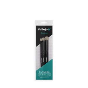 Vallejo - Brush Set / Dry Brush - Dry Brush Set - Natural Hair (S, M & L)-B07990