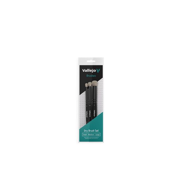 Vallejo - Brush Set / Dry Brush - Dry Brush Set - Natural Hair (S, M & L)-B07990