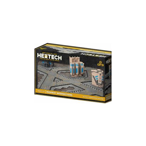 HexTech - Battlefield in a Box Terrain: Trinity City Highway Intersections (x10 / Battletech)-HEXT08