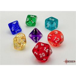 Chessex Prism Translucent GM & Beginner Player Polyhedral 7-Die Set-23099