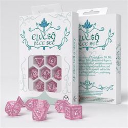 Elvish Shimmering pink & White Dice Set-SELV11