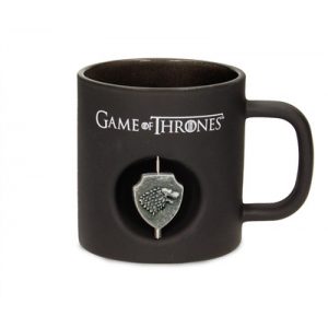 Stark 3D Rotating Emblem Black Glass Mug Game Of Thrones-SDTHBO89753