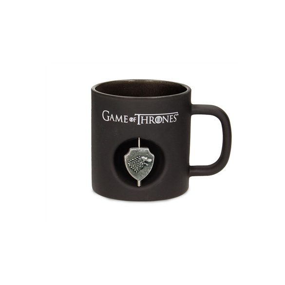 Stark 3D Rotating Emblem Black Glass Mug Game Of Thrones-SDTHBO89753