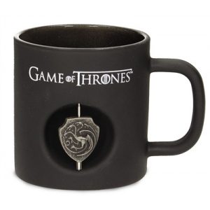 Targaryen 3D Rotating Emblem Black Glass Mug Game Of Thrones-SDTHBO89755