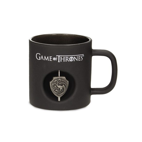 Targaryen 3D Rotating Emblem Black Glass Mug Game Of Thrones-SDTHBO89755