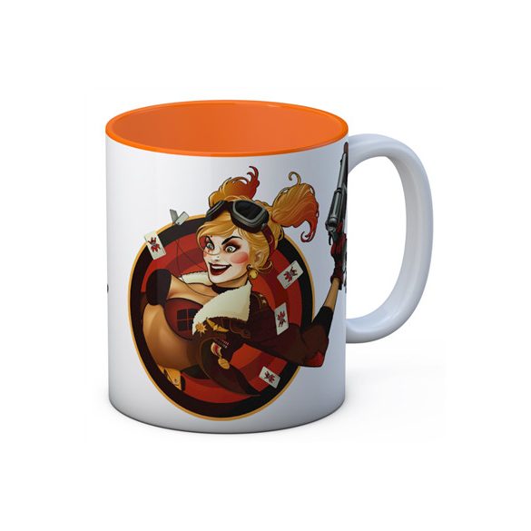 Harley Quinn Gun White-Orange Ceramic Mug Dc Universe-SDTWRN89459