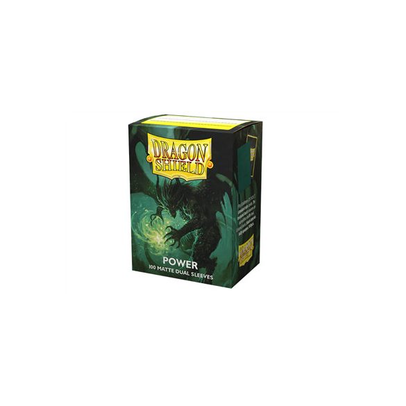 Dragon Shield Dual Matte Sleeves - Metallic Green / Power (100 Sleeves)-AT-15063