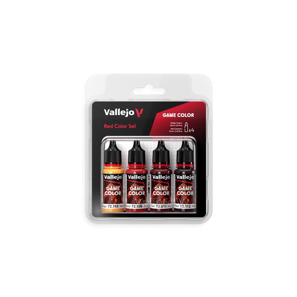 Vallejo - Game Color / 4 colors - Red Color Set 18 ml-72377