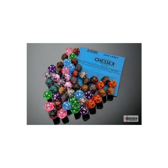 Chessex Bag of 50 Assorted Loose Mini-Polyhedral d20s – 3rd Release-LE921