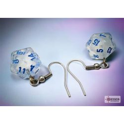 Chessex Hook Earrings Borealis Icicle Mini-Poly d20 Pair-54211