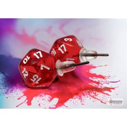 Chessex Stud Earrings Translucent Red Mini-Poly d20 Pair-54501