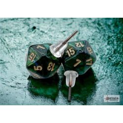 Chessex Stud Earrings Scarab Jade Mini-Poly d20 Pair-54504
