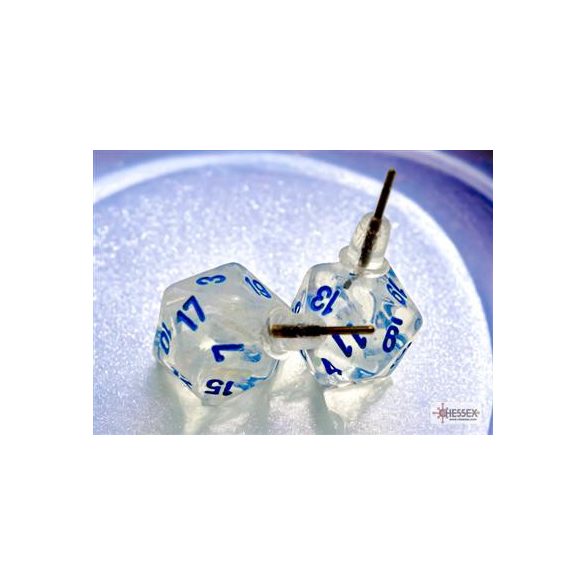 Chessex Stud Earrings Borealis Icicle Mini-Poly d20 Pair-54511