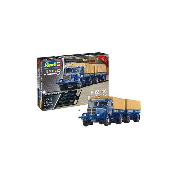 Revell: Büssing 8000 S 13 mit Trailer "Platinum Edition" 1:24-07580