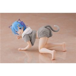 Re:Zero Starting Life In Another World Desktop Cute Figure - Rem (Cat Roomwear Ver.) Renewal Edition-XALGVZZZ17