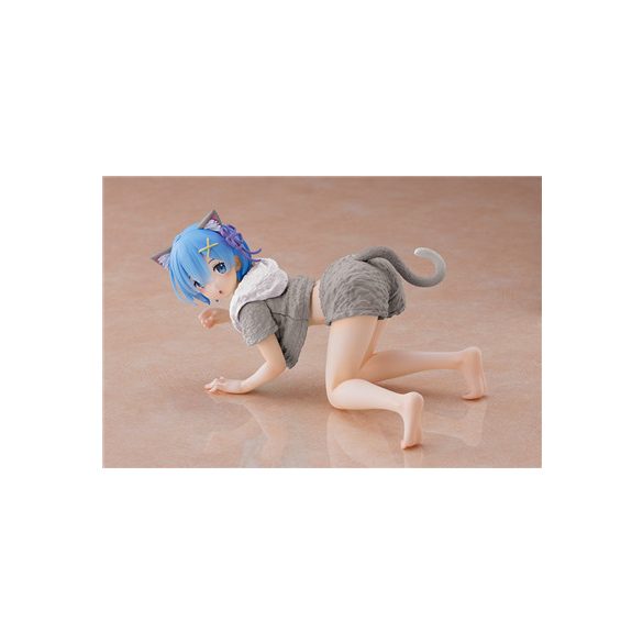 Re:Zero Starting Life In Another World Desktop Cute Figure - Rem (Cat Roomwear Ver.) Renewal Edition-XALGVZZZ17