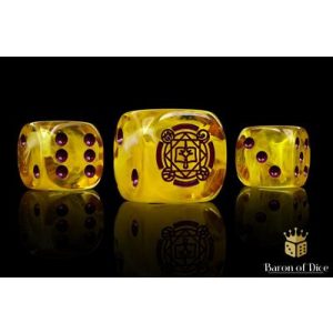 Conquest - Baron of Dice: Sorcerer Kings Faction Dice on Grey and Magenta swirl Dice-PBW8522