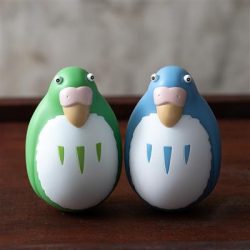 Two pack Roly-poly figurines Blue & Green Parakeet The Boy and the heron-Ensky-70531