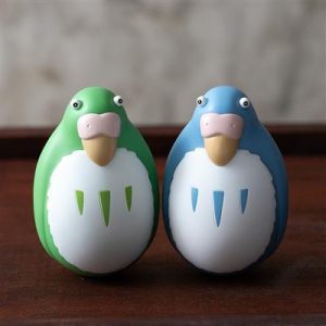 Two pack Roly-poly figurines Blue & Green Parakeet The Boy and the heron-Ensky-70531