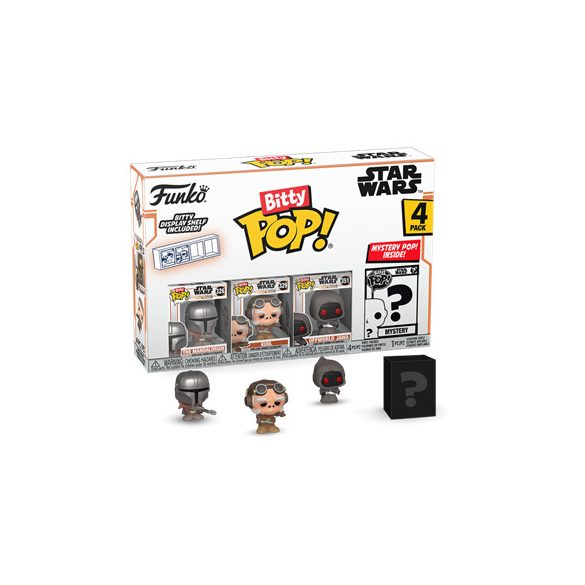 Funko Bitty POP! Mandalorian  - Mandalorian 4PK (3+1 Mystery Chase)-FK75452