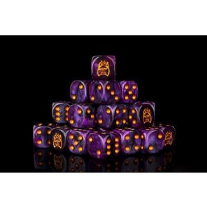 Conquest - Baron of Dice: Old Dominion Faction Dice on Translucent Purple w/ Gold Pips Dice-PBW8523