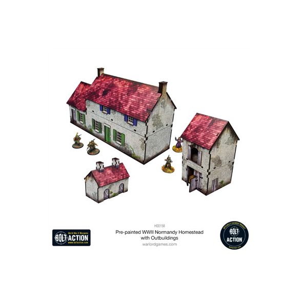 Bolt Action: Pre-Painted WWII Normandy Homestead With Outbuildings - EN-H00158