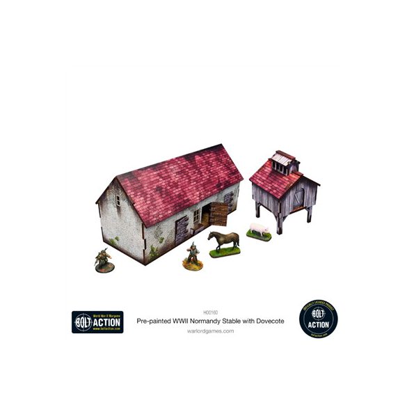 Bolt Action: Pre-Painted WWII Normandy Stable With Dovecote - EN-H00160
