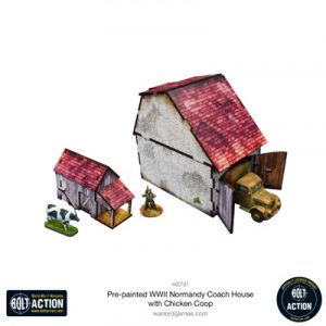 Bolt Action: Pre-Painted WWII Normandy Coach House With Chicken Coop - EN-H00161