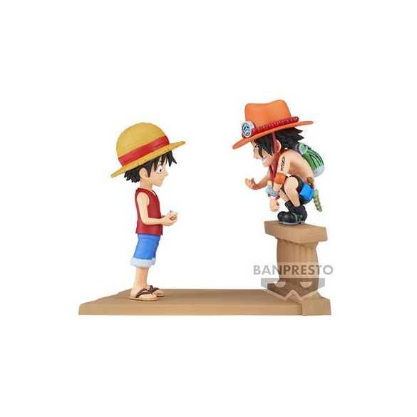 ONE PIECE WORLD COLLECTABLE FIGURE LOG STORIES-MONKEY.D.LUFFY & PORTGAS.D.ACE--BP89475P