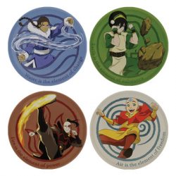 Avatar the Last Airbender Set of 4 Embossed Metal Coasters-V-ATLA05