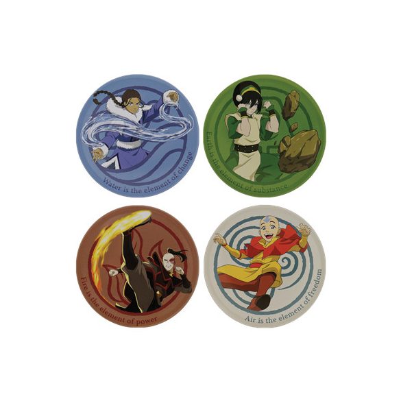 Avatar the Last Airbender Set of 4 Embossed Metal Coasters-V-ATLA05