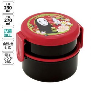 Two Layers Round Shape Lunch Box No Face dark red - Spirited Away-SKATER-64517