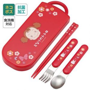 Set Chopsticks Spoon Fork Mei red - My Neighbor Totoro-SKATER-65702