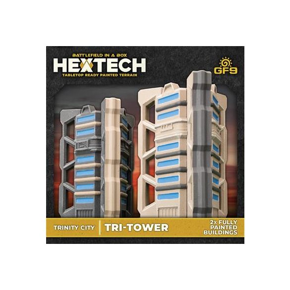 HexTech - Battlefield in a Box Terrain: Trinity City - Tri-Tower (x2)-HEXT11