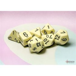 Chessex Opaque Pastel Yellow/black Polyhedral 7-Dice Set-25462