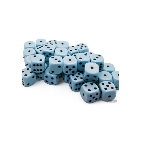 Chessex Opaque Pastel Blue/black 12mm d6 Dice Block (36 dice)-25866