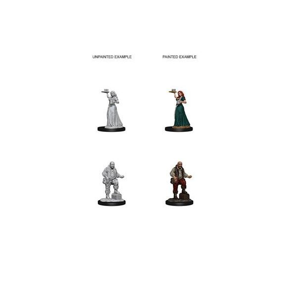 Pathfinder Deep Cuts Unpainted Miniatures - Merchants (Serving Girl/Merchant)-WZK72584