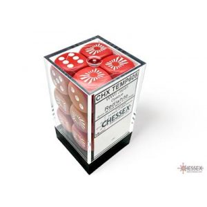 WW2 dice Japan Opaque Red/white 16mm d6 Dice Block (12 dice)-29062