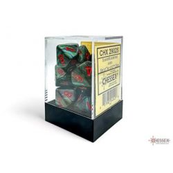 Scarab Jade/red Ankh D10 Dice Block (10) Green/red numbers-29025