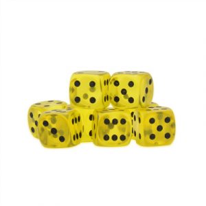 Warlord Games Dice - Yellow Citrine D6 Dice - 15mm (8)-WG-D6-43