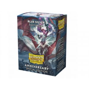 Dragon Shield Standard Matte Dual Sleeves - Special Edition - Blue Silver (100 Sleeves)-AT-15064