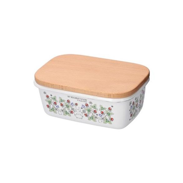 Enamel butter dish with wooden lid Soot Sprites 500ml - My Neighbor Totoro-SKATER-59255