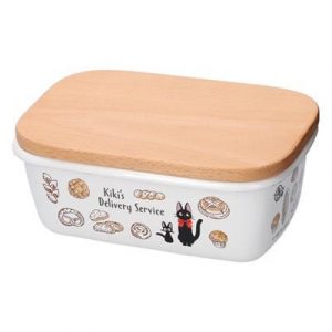 Enamel butter dish with wooden lid Viennese pastries 500ml - Kiki's Delivery Service-SKATER-59259