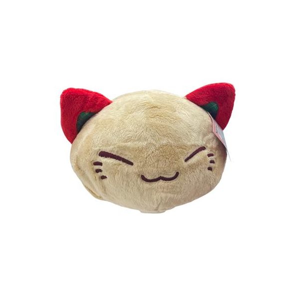 Nemu Neko - braun - rote Ohren mit Karomuster - 20cm Plüsch-PLS842